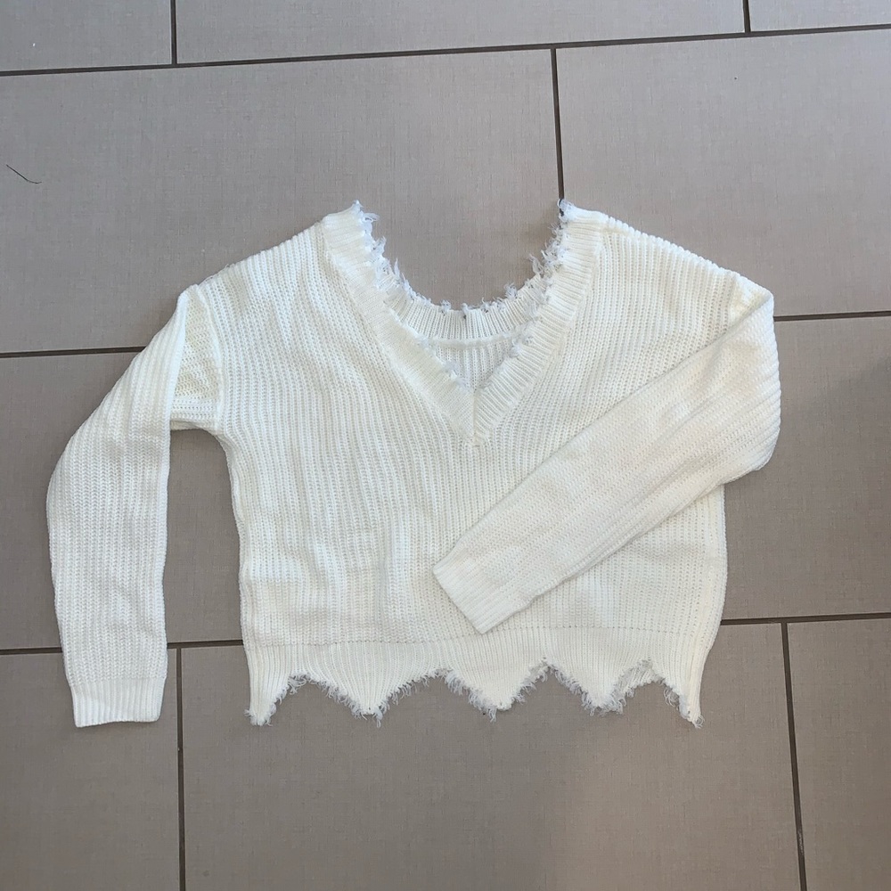 SHEIN scalloped sweater
